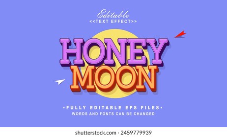 editable honey moon text effect.typhography logo