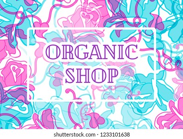 Editable Horizontal Background with Flowers. Elegant pastel vintage style. Layout of certificate, banner with space for headline and text.