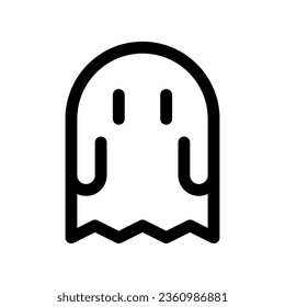 Juego de horror editable, fantasma, icono vector thriller. Videojuego, elementos de juego. Parte de una familia de iconos grandes. Perfecto para interfaces web y de aplicaciones, presentaciones, infografías, etc