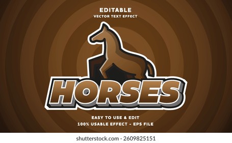 editable horses vector text effect with modern style design