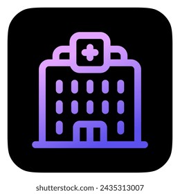 Editable hospital, clínica icono de vector. Parte de una gran familia de iconos. Perfecto para interfaces web y aplicaciones, presentaciones, infografías, etc