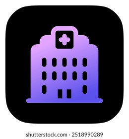 Hospital editable, icono de Vector de la clínica. Parte de una gran familia de iconos. Perfecto para interfaces de Web y App, presentaciones, infografías, etc