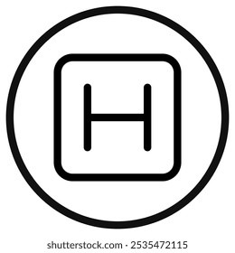 Icono de Vector de signo de hospital editable. Parte de una gran familia de iconos. Perfecto para interfaces de Web y App, presentaciones, infografías, etc