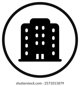Editable hotel, apartment, office building vector icon. Part of a big icon set family. Perfect for web and app interfaces, presentations, infographics, etc