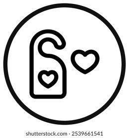 Editable hotel doorhanger vector icon. Wedding, valentine, love, celebration. Part of a big icon set family. Perfect for web and app interfaces, presentations, infographics, etc