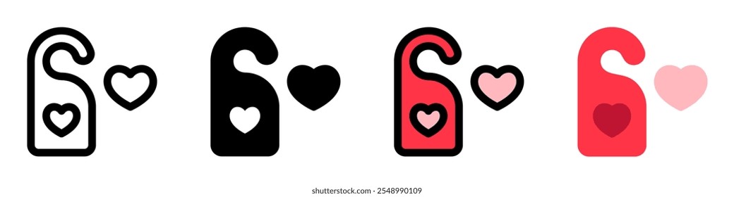 Editable hotel doorhanger vector icon. Wedding, valentine, love, celebration. Part of a big icon set family. Perfect for web and app interfaces, presentations, infographics, etc