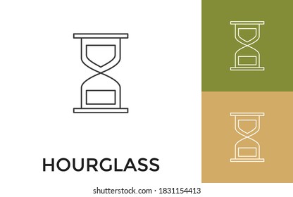 Editable Hour Glass Thin Line Icon with Title. Useful For Mobile Application, Website, Software and Print Media.