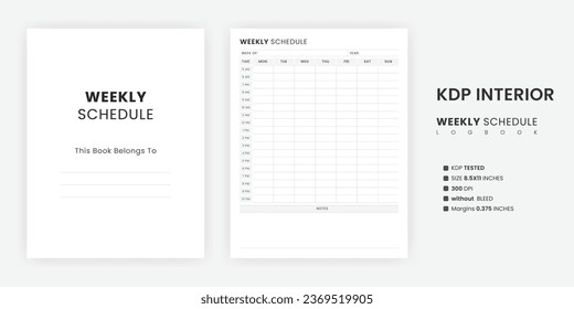 Editable hourly weekly schedule template printable.