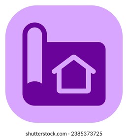Icono de vector de plano de casa editable. Inmobiliaria, inmueble, construcción, hipoteca, interiores. Parte de una familia de iconos grandes. Perfecto para interfaces web y de aplicaciones, presentaciones, infografías, etc