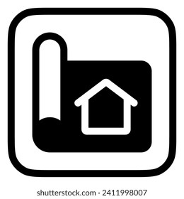 Editable house blueprint vector icon. Property, real estate, construction, mortgage, interiors. Part of a big icon set family. Perfect for web and app interfaces, presentations, infographics, etc