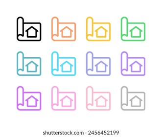 Symbol für bearbeitbare Vektorgrafik des Hausentwurfs. Immobilien, Immobilien, Bau, Hypothek, Innenräume. Teil einer großen Icon-Set-Familie. Ideal für Web- und App-Interfaces, Präsentationen, Infografiken usw