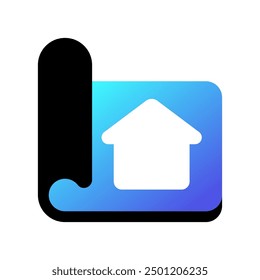 Bearbeitbarer Hausplan, Vektorsymbol. Immobilien, Immobilien, Bau, Hypothek, Innenausstattung. Teil einer großen Ikone-Set-Familie. Perfekt für Web- und App-Schnittstellen, Präsentationen, Infografiken usw.