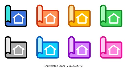 Editable house blueprint vector icon. Property, real estate, construction, mortgage, interiors. Part of a big icon set family. Perfect for web and app interfaces, presentations, infographics, etc