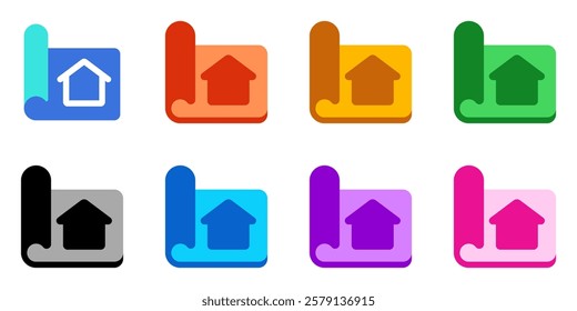Editable house blueprint vector icon. Property, real estate, construction, mortgage, interiors. Part of a big icon set family. Perfect for web and app interfaces, presentations, infographics, etc