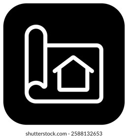 Editable house blueprint vector icon. Property, real estate, construction, mortgage, interiors. Part of a big icon set family. Perfect for web and app interfaces, presentations, infographics, etc