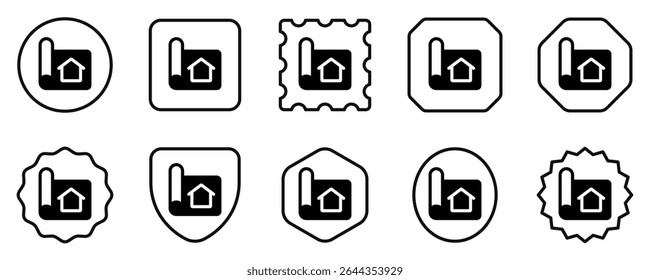 Icono de Vector de plano de casa editable. Propiedad, bienes raíces, construcción, hipoteca, interiores. Parte de una gran familia de iconos. Perfecto para interfaces de Web y App, presentaciones, infografías, etc