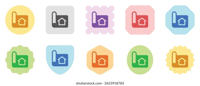 Editable house blueprint vector icon. Property, real estate, construction, mortgage, interiors. Part of a big icon set family. Perfect for web and app interfaces, presentations, infographics, etc