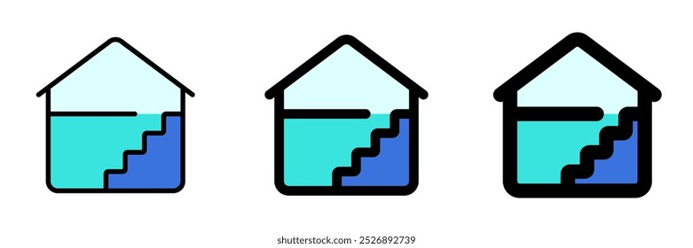 Bearbeitbarer Hausboden, Layout, Vektorsymbol. Immobilien, Immobilien, Bau, Hypothek, Innenausstattung. Teil einer großen Ikone-Set-Familie. Perfekt für Web- und App-Schnittstellen, Präsentationen, Infografiken usw.