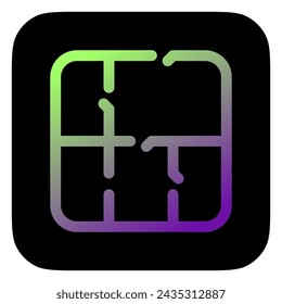 Editable house floorplan vector icon. Property, real estate, construction, mortgage, interiors. Part of a big icon set family. Perfect for web and app interfaces, presentations, infographics, etc
