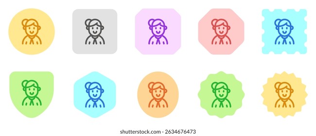 Editable housewife with bun hairstyle avatar vector icon. User, profile, identity, persona. Part of a big icon set family. Perfect for web and app interfaces, presentations, infographics, etc