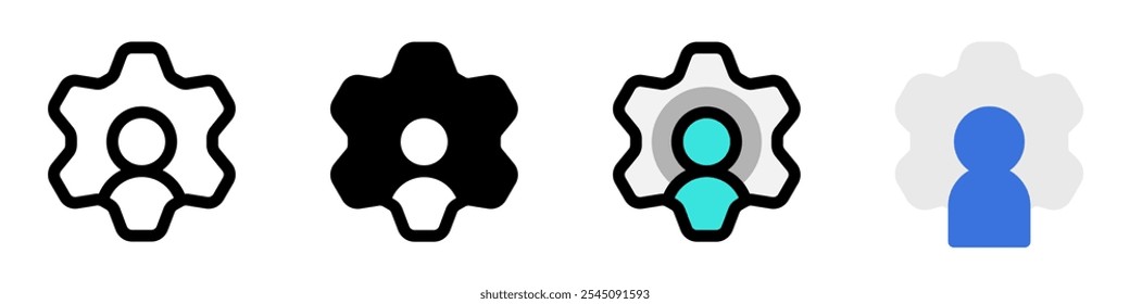 Icono de Vector de recursos humanos, administración y configuración de Cuentas editable. Parte de una gran familia de iconos. Perfecto para interfaces de Web y App, presentaciones, infografías, etc