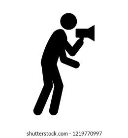 editable human speaking vector icon, glyph style, modern concept, black color, human activities illustration 