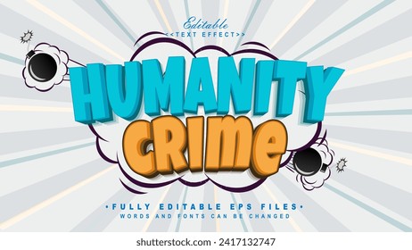 editable humanity crime text effect.typhography logo