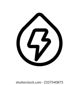 Editable hydro, water, energy, droplet, electricity vector icon. Environment, ecology, eco-friendly. Part of a big icon set family. Perfect for web and app interfaces, presentations, infographics, etc