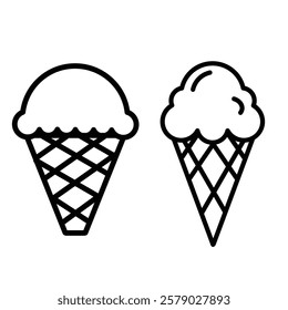 Editable Ice cream cone design dessert icon vector - free download