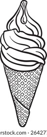 editable ice cream cone sketch - coloring sheet for all ages