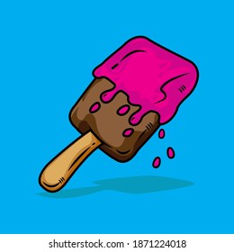 Editable ice cream images for promotional designs or other media purposes. Product display templates. Flat vector design. Street food and drink variants.