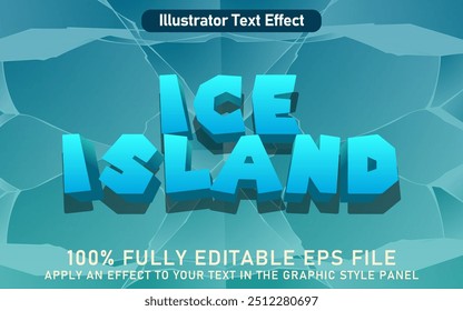 ARCHIVO EPS DE EFECTO DE TEXTO DE ISLA DE HIELO EDITABLE