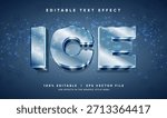 editable ice vector text effect with modern style