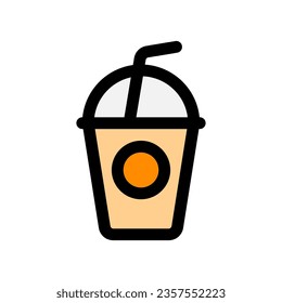 Editable iced coffee vector icon. Cafe, coffee shop, restaurant, drink, beverages. Part of a big icon set family. Perfect for web and app interfaces, presentations, infographics, etc