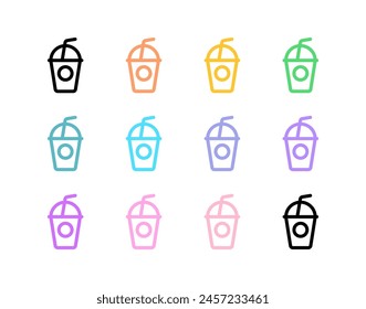 Editable iced coffee vector icon. Cafe, coffee shop, restaurant, drink, beverages. Part of a big icon set family. Perfect for web and app interfaces, presentations, infographics, etc