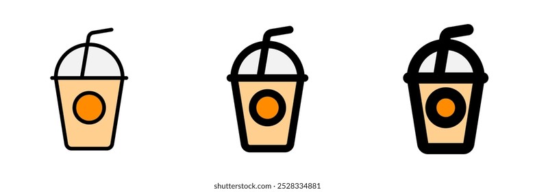 Ícone de vetor de café gelado editável. Café, cafeteria, restaurante, bebida, bebidas. Parte de uma grande família de conjuntos de ícones. Perfeito para interfaces web e app, apresentações, infográficos, etc