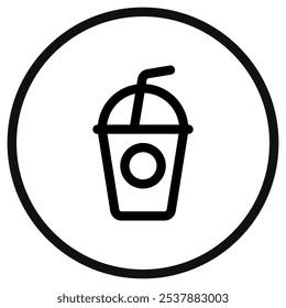 Ícone de vetor de café gelado editável. Café, cafeteria, restaurante, bebida, bebidas. Parte de uma grande família de conjuntos de ícones. Perfeito para interfaces web e app, apresentações, infográficos, etc