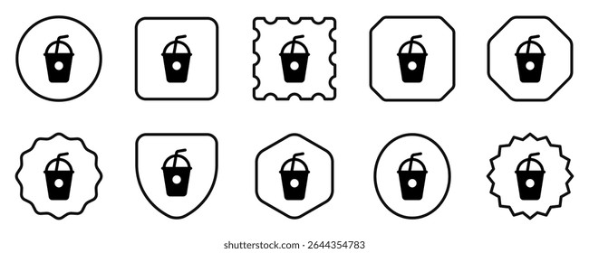 Ícone de vetor de café gelado editável. Café, cafeteria, restaurante, bebida, bebidas. Parte de uma grande família de conjuntos de ícones. Perfeito para interfaces web e app, apresentações, infográficos, etc