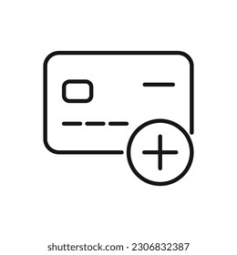 Icono modificable de Añadir pago con tarjeta,Ilustración vectorial aislada en fondo blanco. uso para Presentación, sitio web o aplicación móvil