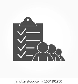 Editable icon of the ballot paper, survey or questionnaire of the respondent, job seeker. Isolated style, simple design.
