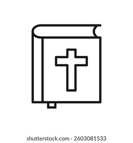 Editable Icon of Bible Book, Vector illustration isolated on white background. using for Presentation, website or mobile app