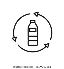 Editable Icon of Bottle Recycle, Vector illustration isolated on white background. using for Presentation, website or mobile app