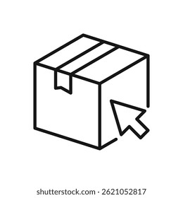 Editable Icon of Box Package Click, Vector illustration isolated on white background. using for Presentation, website or mobile app