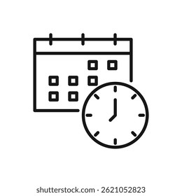 Editable Icon of Calendar Schedule , Vector illustration isolated on white background. using for Presentation, website or mobile app