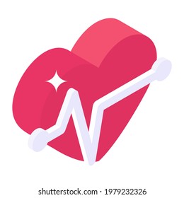 An editable icon of cardio, isometric vector 