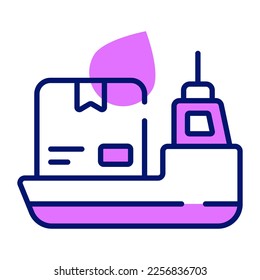 An editable icon of cargo ship in modern style, premium vector