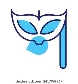 An editable icon of carnival mask in trendy style, A beautiful party prop masquerade