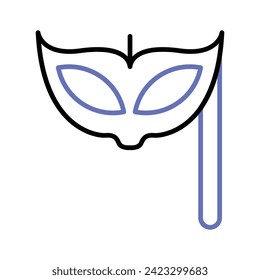 An editable icon of carnival mask in trendy style, A beautiful party prop masquerade