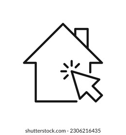 Editable Icon of Click Choose for Buy House, Vector illustration isolated on white background. using for Presentation, website or mobile app