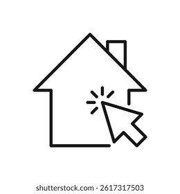 Editable Icon of Click Choose for Buy House, Vector illustration isolated on white background. using for Presentation, website or mobile app